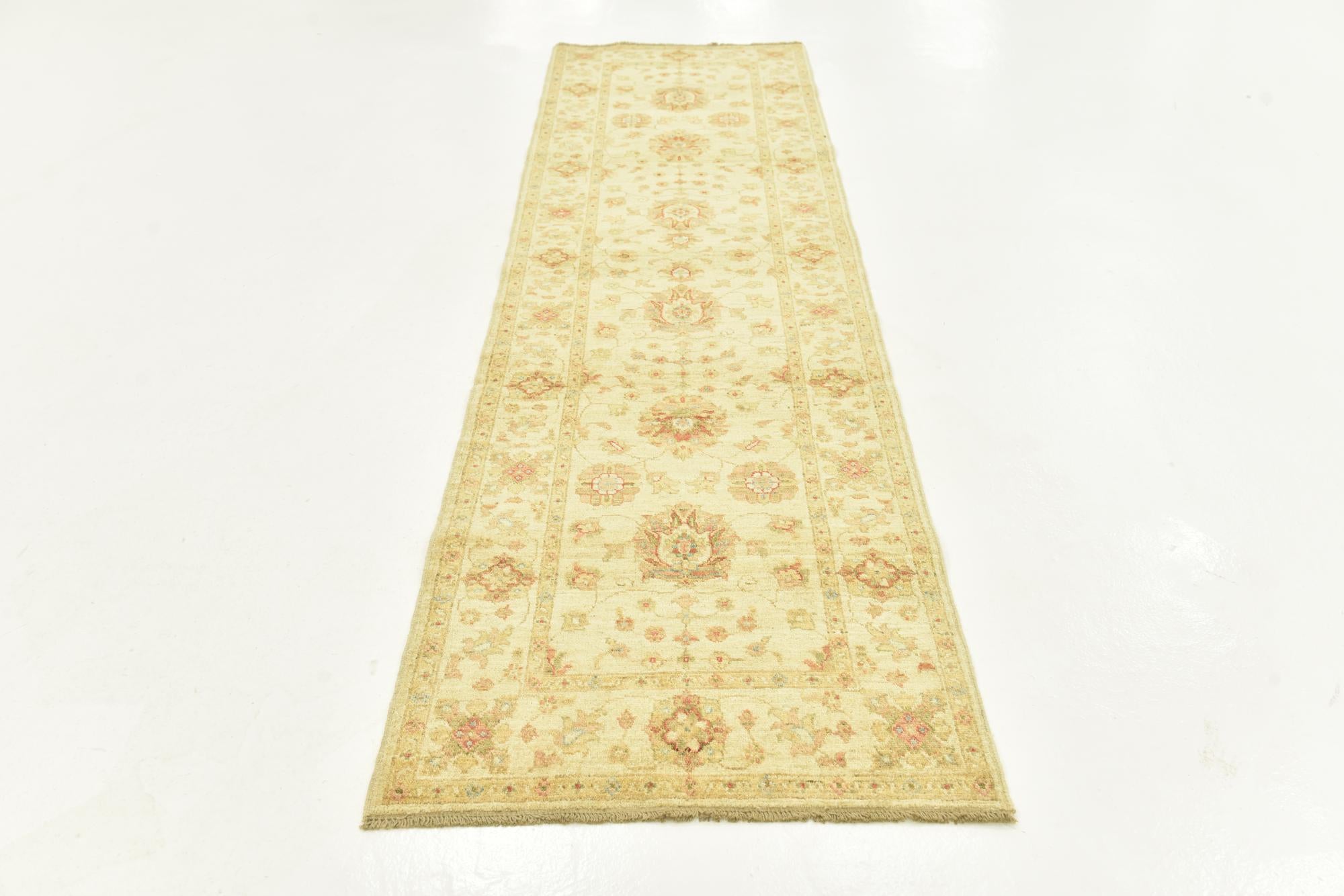2' 8 x 9' 7 Hand Knotted Peshawar Ziegler Runner Rug