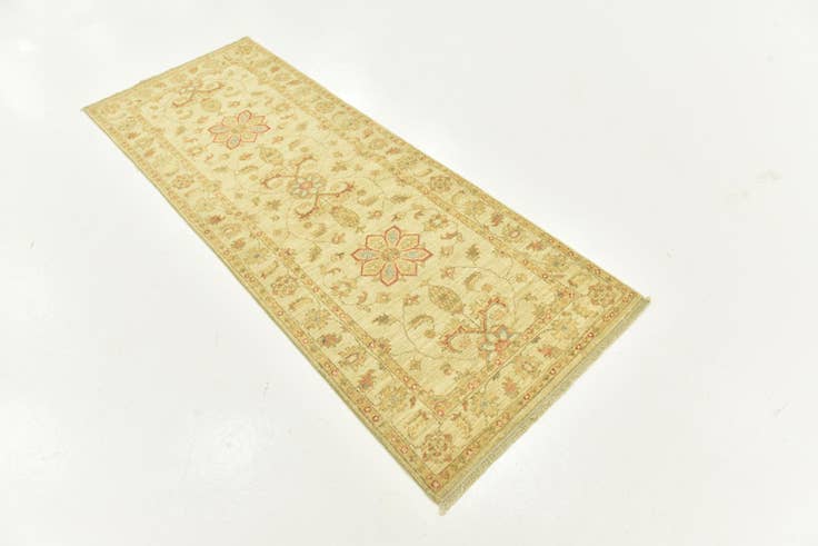 Detail image of 2' 6 x 6' 6 Hand Knotted Peshawar Ziegler Runner Rug