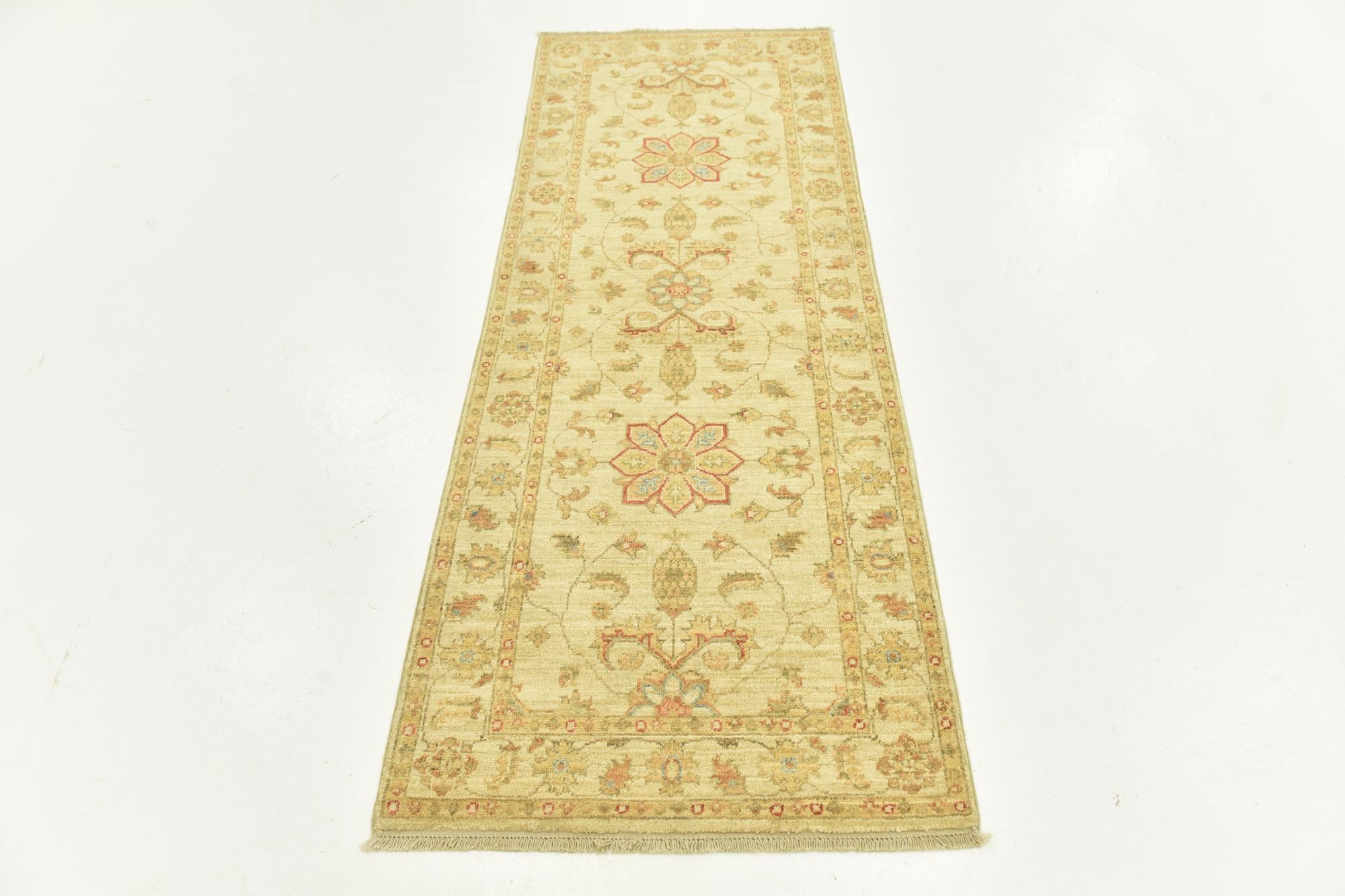 2' 6 x 6' 6 Hand Knotted Peshawar Ziegler Runner Rug