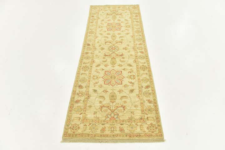 2' 6 x 6' 6 Hand Knotted Peshawar Ziegler Runner Rug