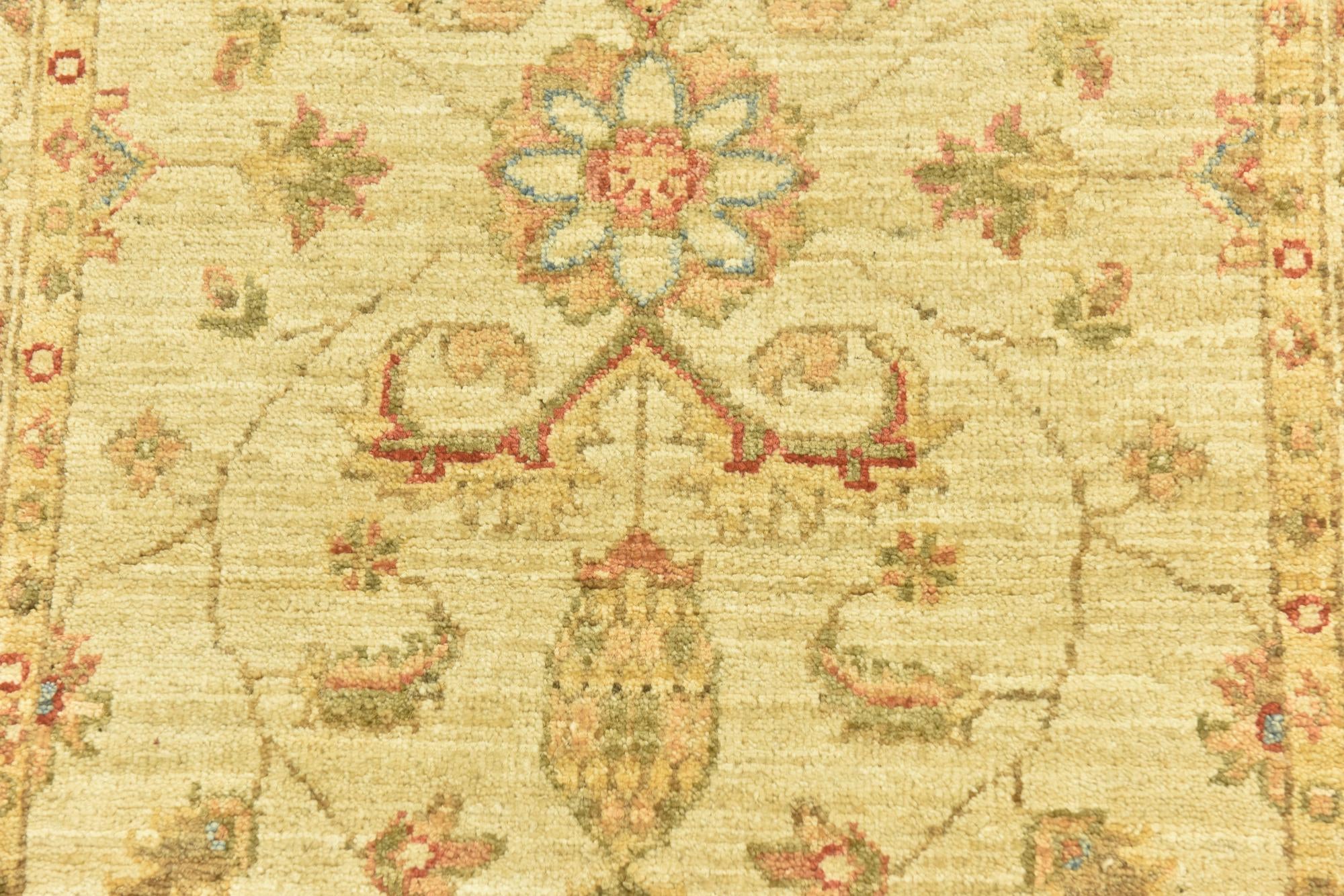 2' 6 x 6' 6 Hand Knotted Peshawar Ziegler Runner Rug