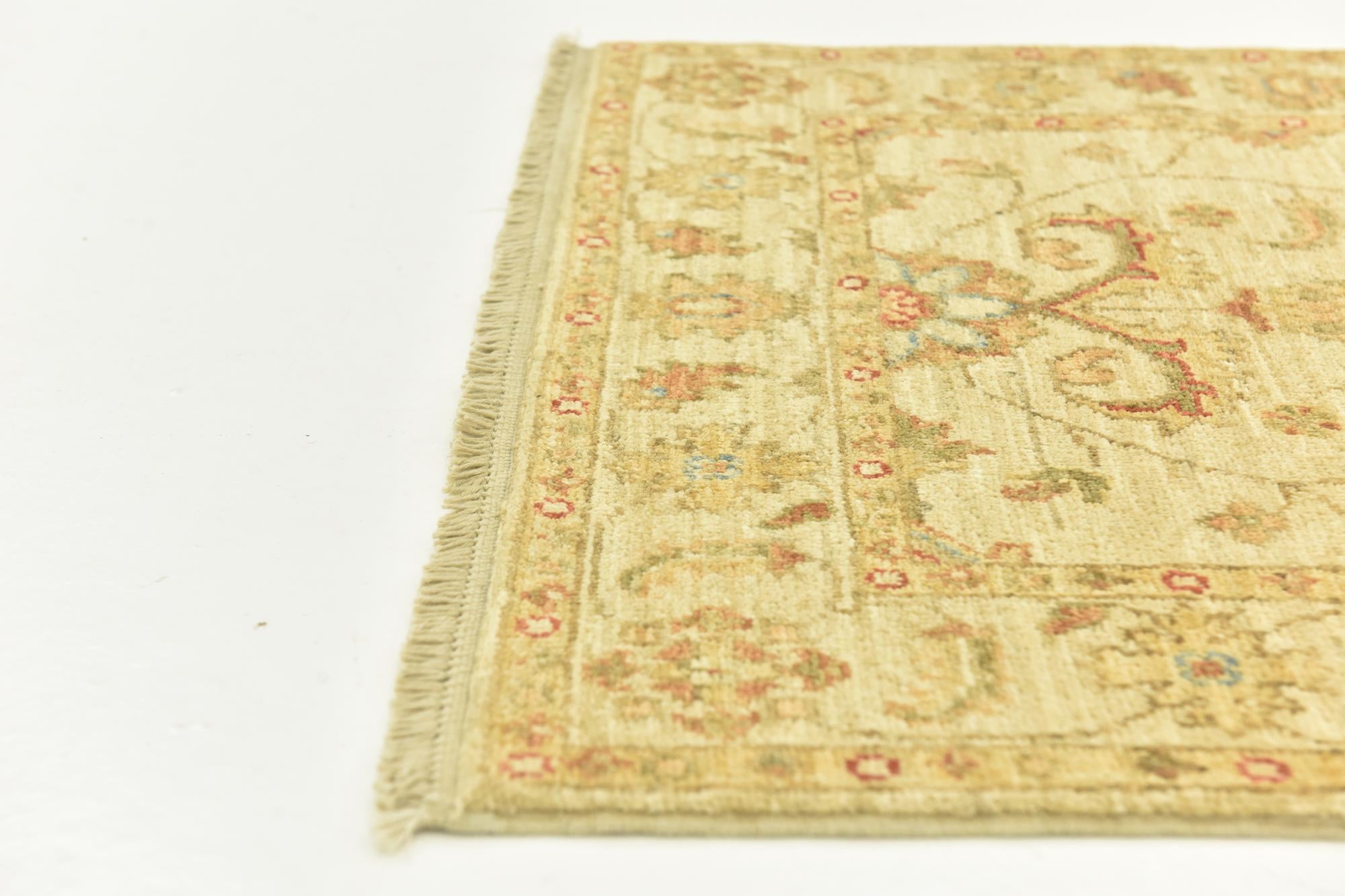 2' 6 x 6' 6 Hand Knotted Peshawar Ziegler Runner Rug