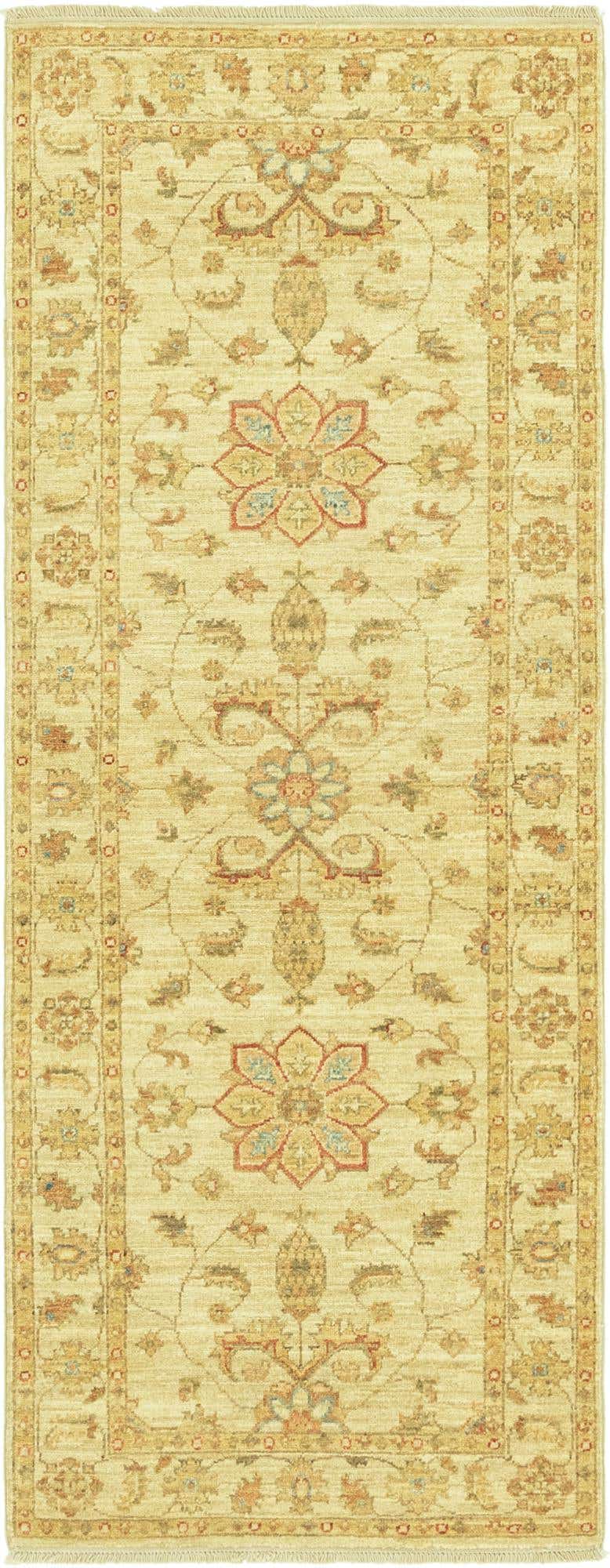 2' 6 x 6' 6 Hand Knotted Peshawar Ziegler Runner Rug