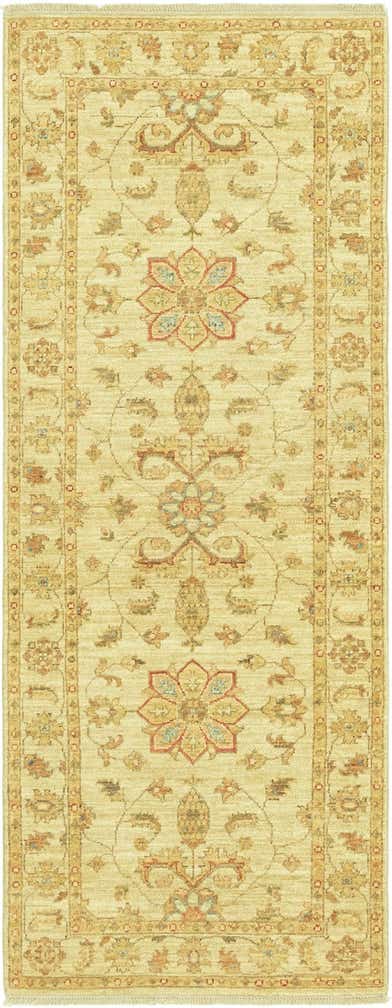 2' 6 x 6' 6 Hand Knotted Peshawar Ziegler Runner Rug