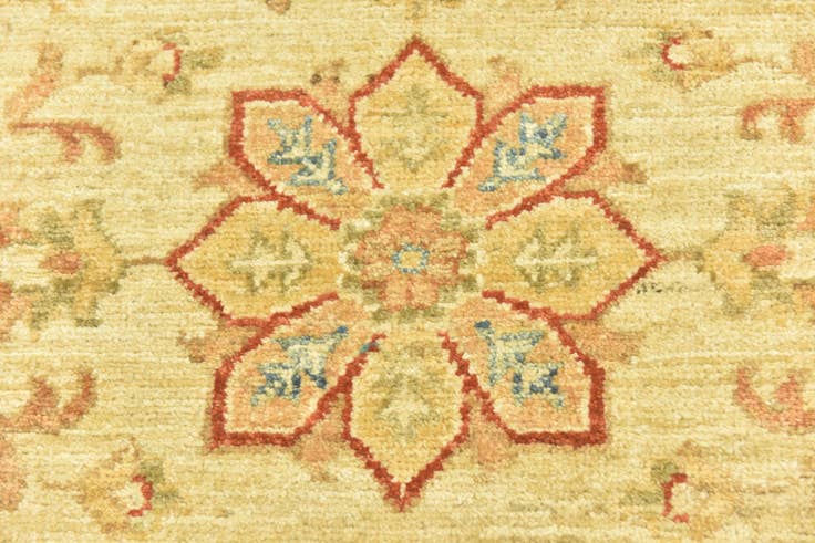 Detail image of 2' 7 x 6' 6 Hand Knotted Peshawar Ziegler Runner Rug