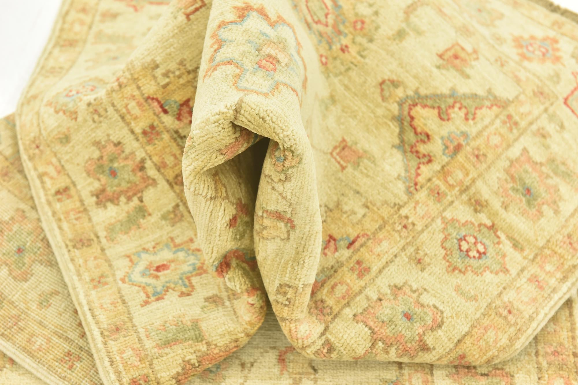2' 6 x 6' 7 Hand Knotted Peshawar Ziegler Runner Rug