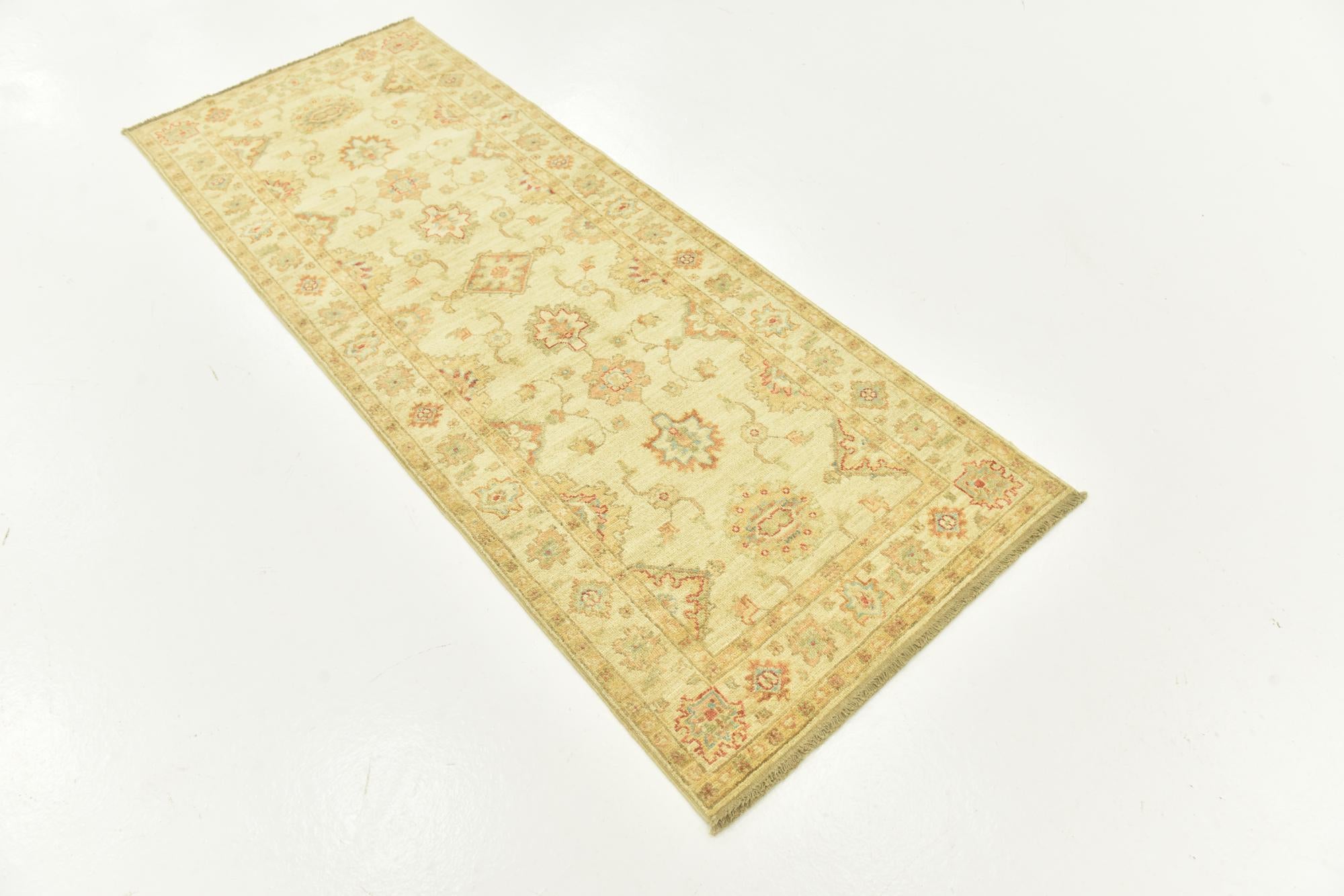 2' 6 x 6' 7 Hand Knotted Peshawar Ziegler Runner Rug
