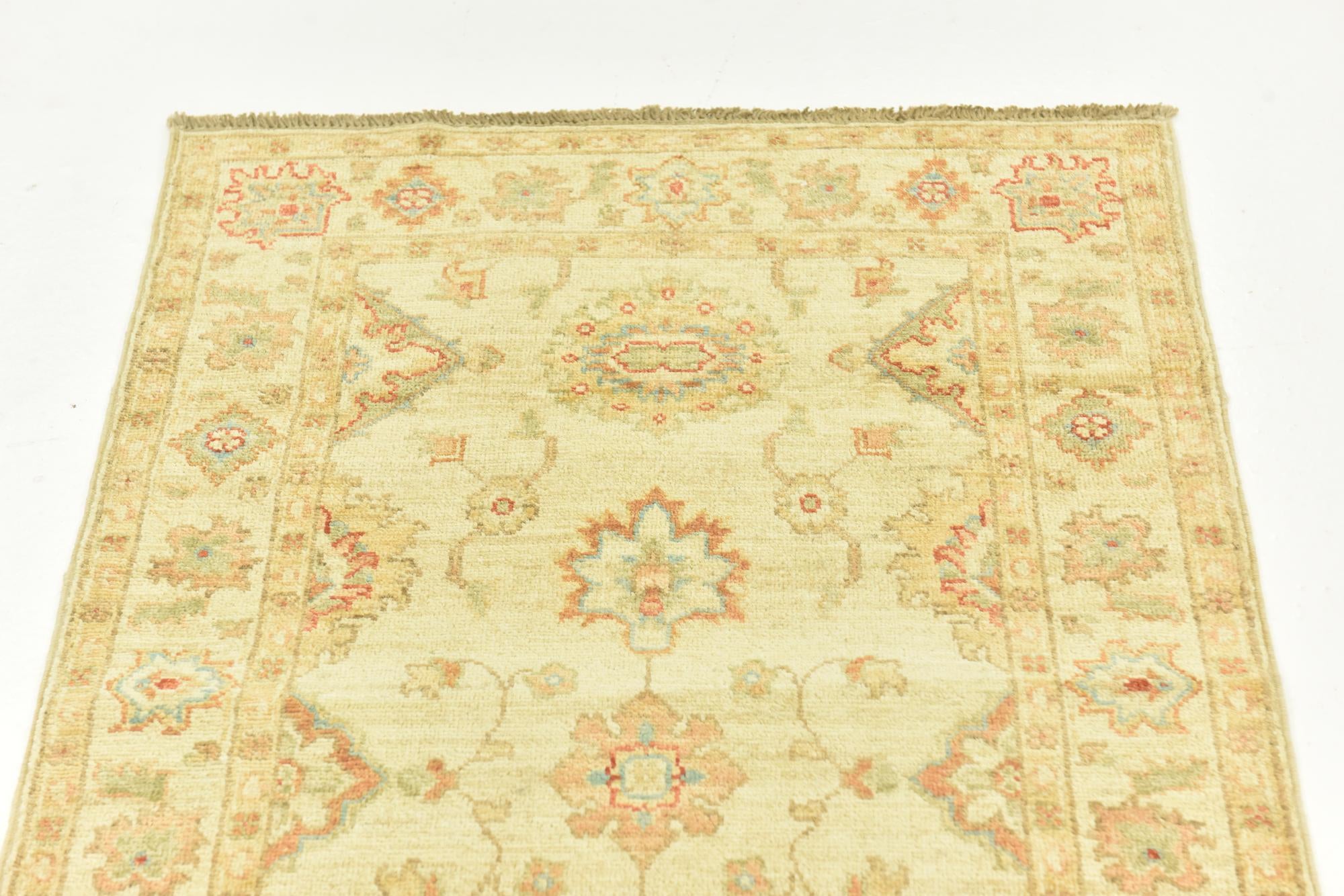 2' 6 x 6' 7 Hand Knotted Peshawar Ziegler Runner Rug