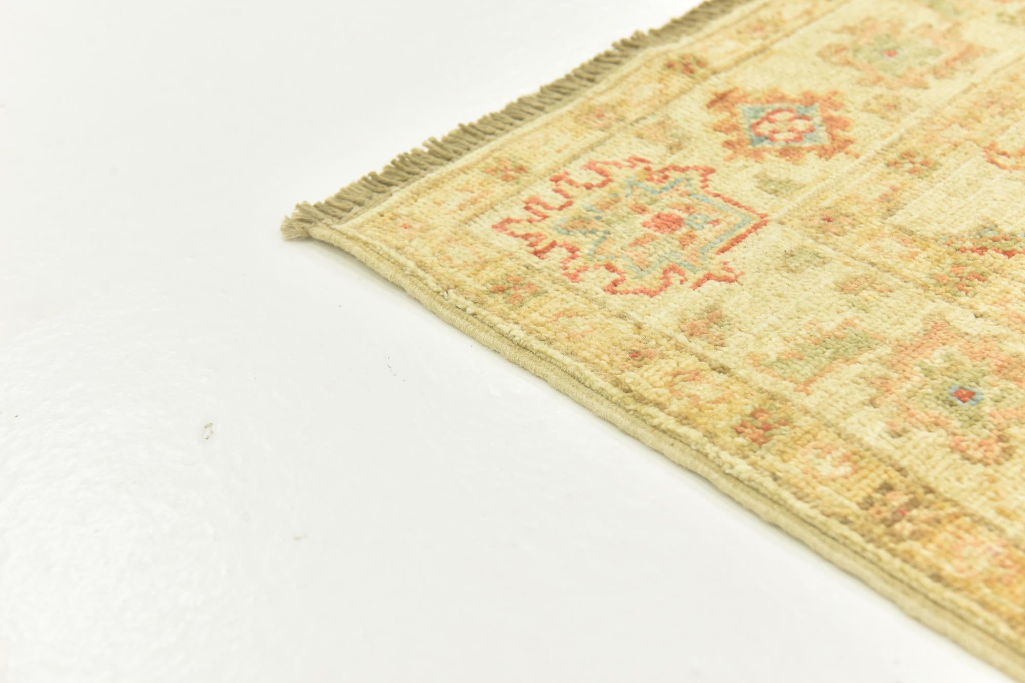 2' 6 x 6' 7 Hand Knotted Peshawar Ziegler Runner Rug