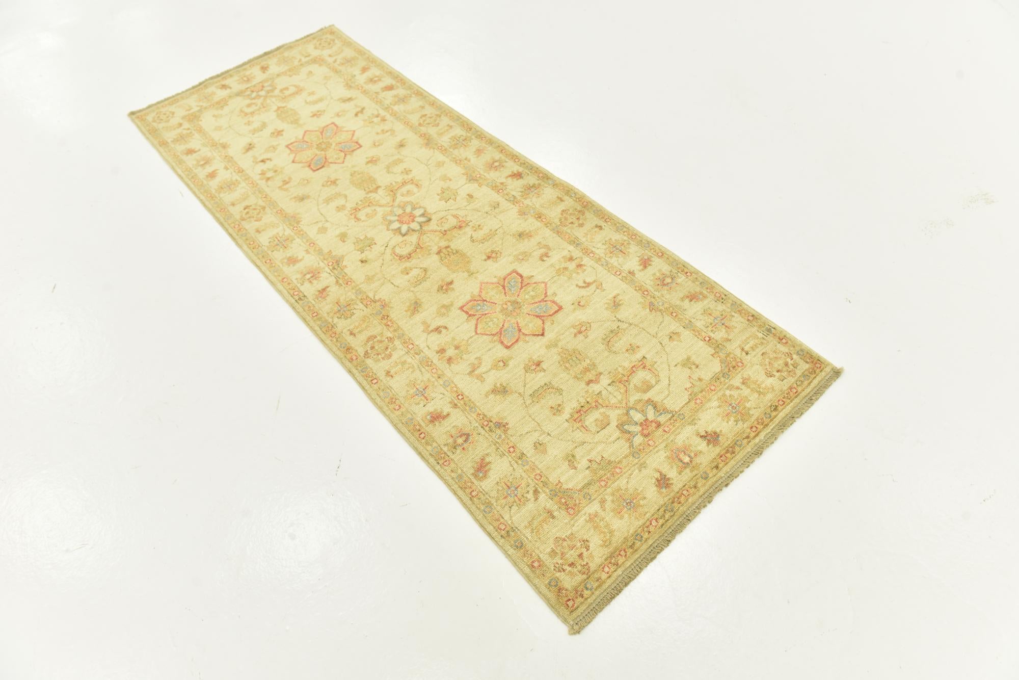 2' 6 x 6' 7 Hand Knotted Peshawar Ziegler Runner Rug