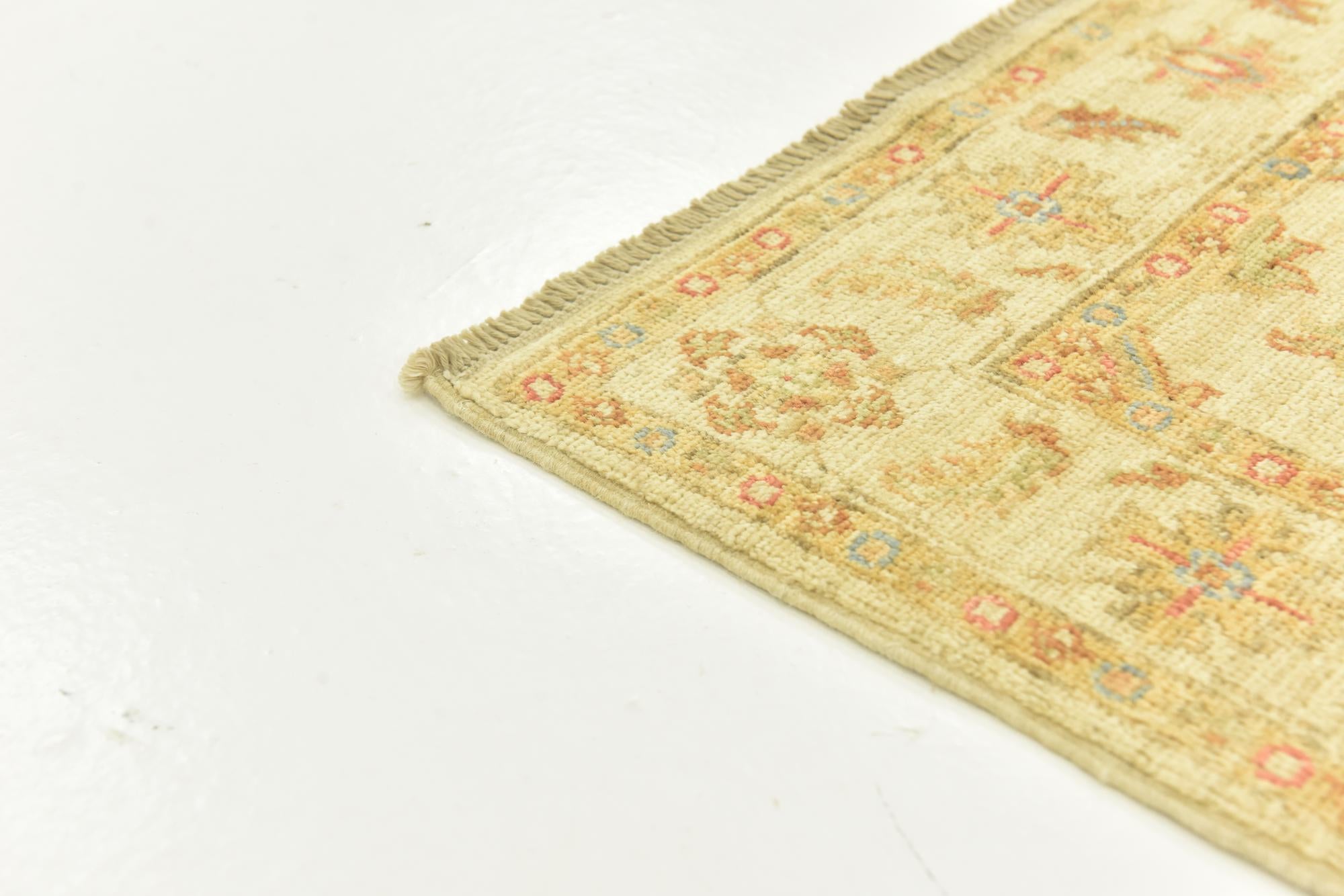 2' 6 x 6' 7 Hand Knotted Peshawar Ziegler Runner Rug