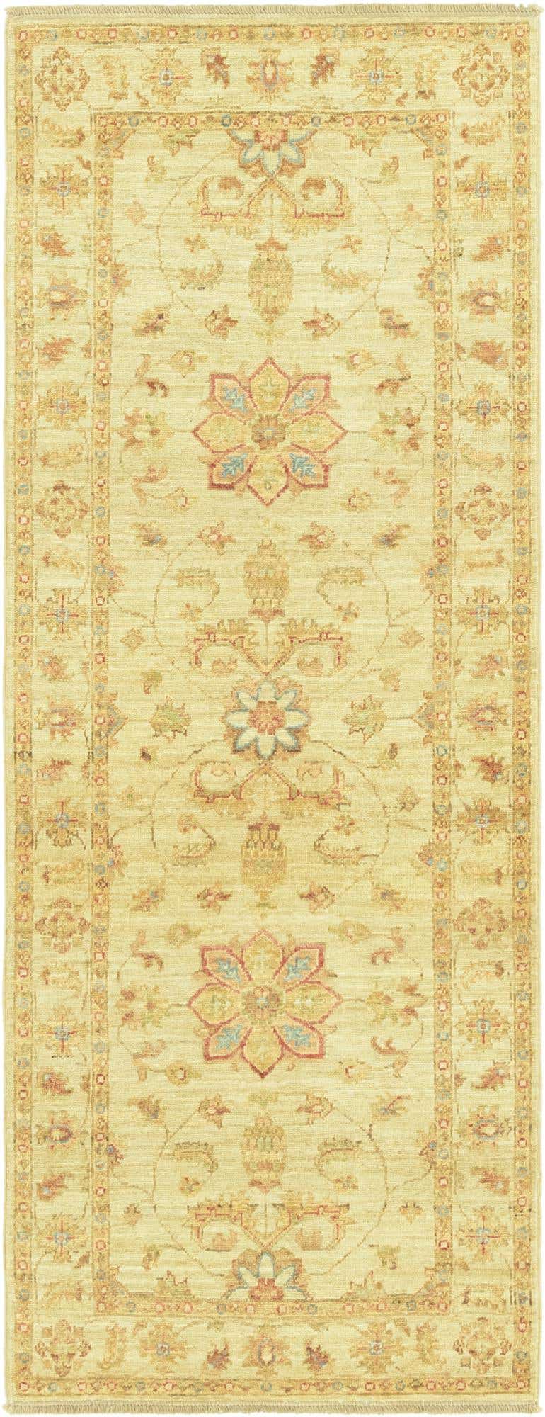2' 6 x 6' 7 Hand Knotted Peshawar Ziegler Runner Rug