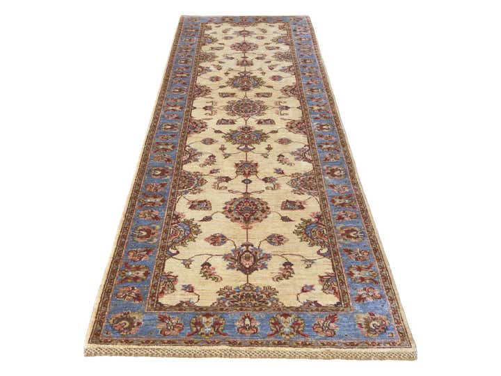 2' 9 x 9' 5 Hand Knotted Peshawar Ziegler Runner Rug