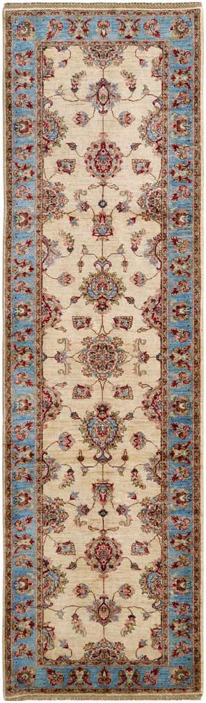 2' 9 x 9' 5 Hand Knotted Peshawar Ziegler Runner Rug