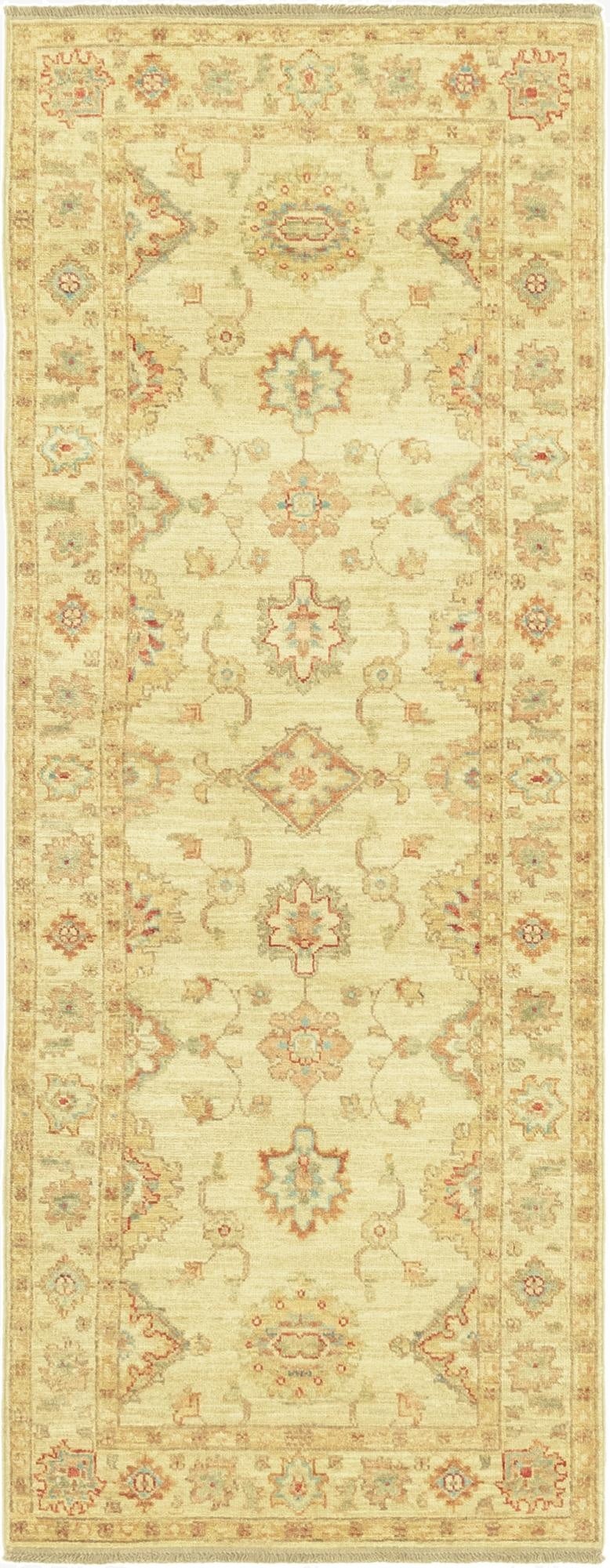 2' 6 x 6' 7  Hand Knotted Peshawar Ziegler Runner Rug