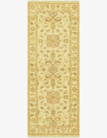 2' 6 x 6' 6 Hand Knotted Peshawar Ziegler Runner Rug