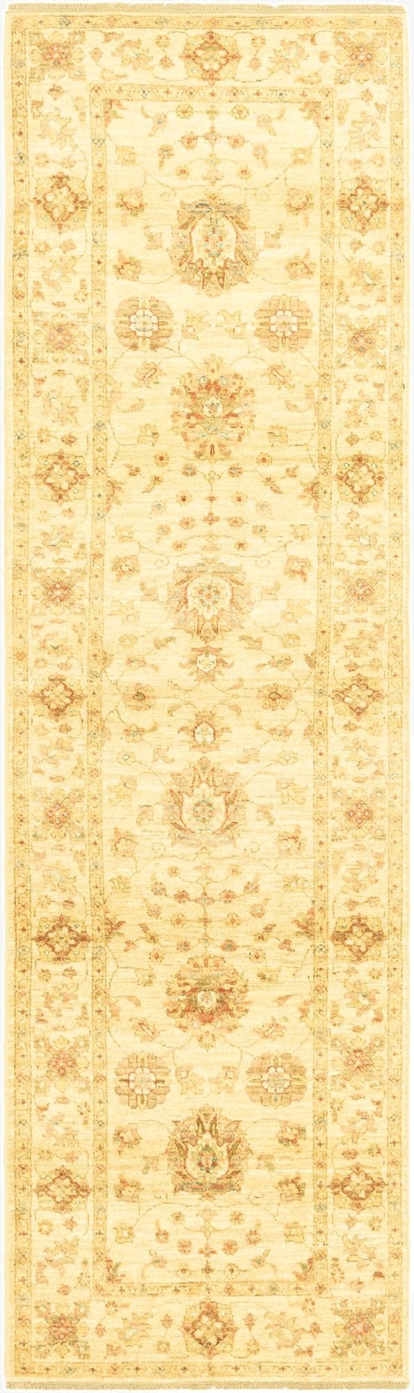 2' 8 x 9' 7  Hand Knotted Peshawar Ziegler Runner Rug