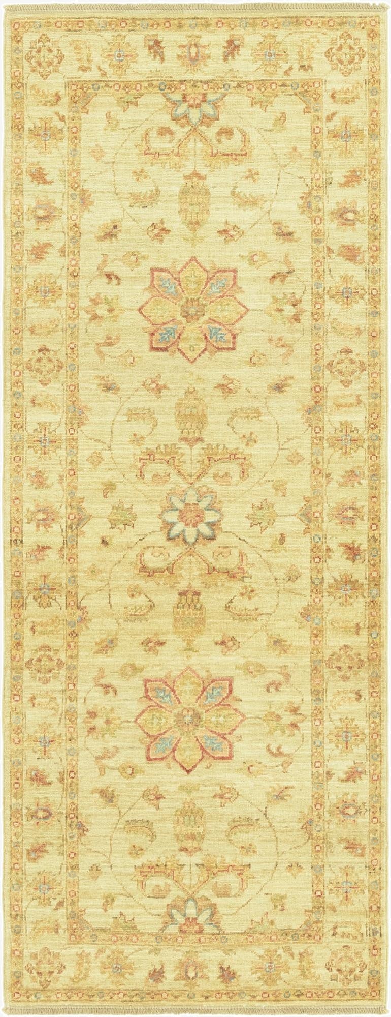 2' 6 x 6' 7  Hand Knotted Peshawar Ziegler Runner Rug