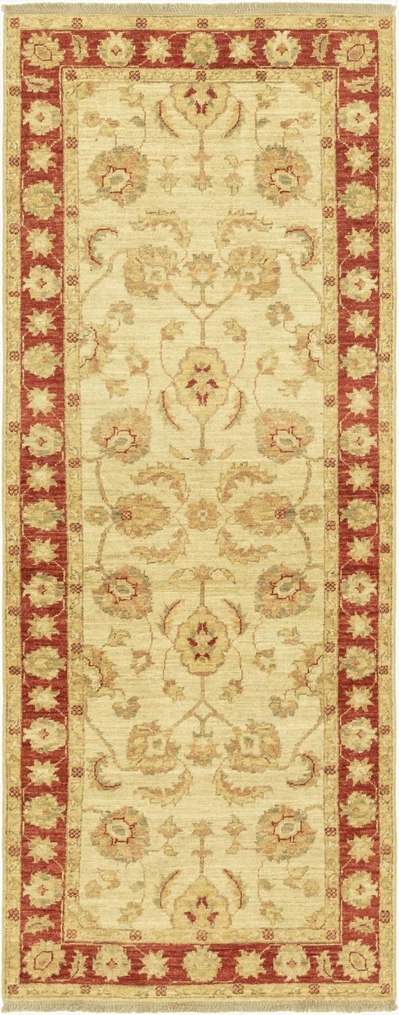 2' 6 x 6' 7  Hand Knotted Peshawar Ziegler Runner Rug
