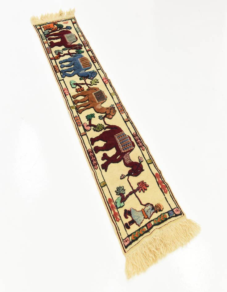 Detail image of 1' 7 x 7' 3  Hand Knotted Sanandaj Persian Wool Runner Rug