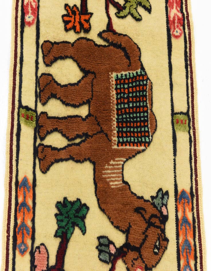 Detail image of 1' 7 x 7' 3  Hand Knotted Sanandaj Persian Wool Runner Rug
