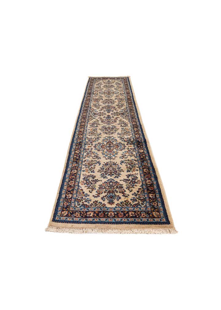 2' 6 x 9' 9 Hand Knotted Sarough Oriental Wool Runner Rug