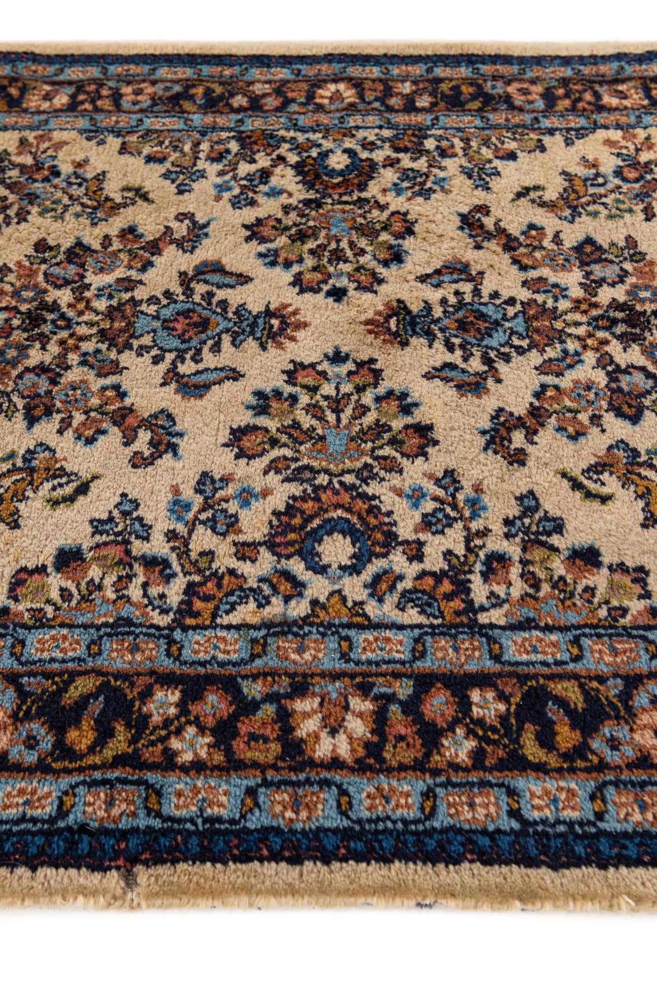 2' 6 x 9' 9 Hand Knotted Sarough Oriental Wool Runner Rug
