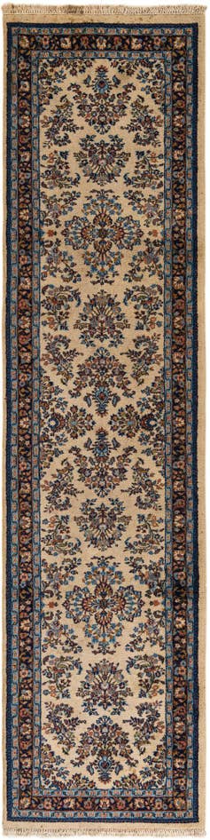 Detail image of 2' 6 x 9' 9 Hand Knotted Sarough Oriental Wool Runner Rug