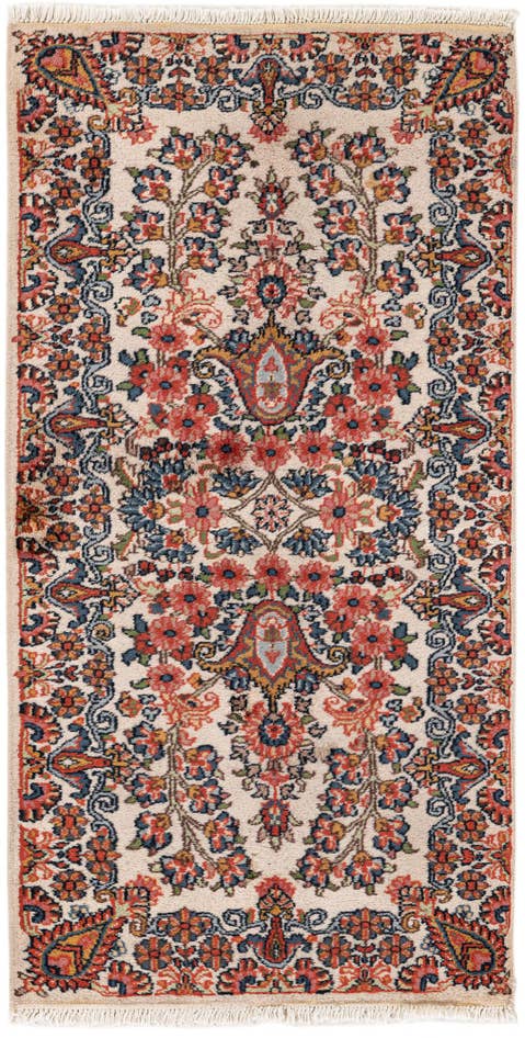 Detail image of 2' 1 x 4' 2 Hand Knotted Sarough Wool Runner Rug