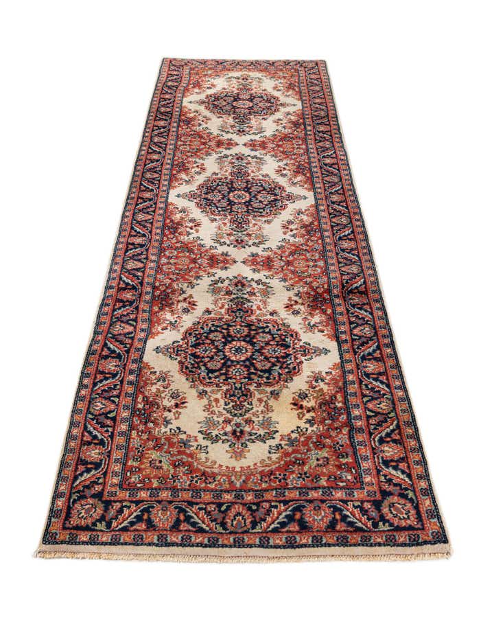 2' 8 x 9' 3 Hand Knotted Sarough Wool Runner Rug