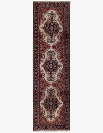 2' 8 x 9' 3 Hand Knotted Sarough Wool Runner Rug
