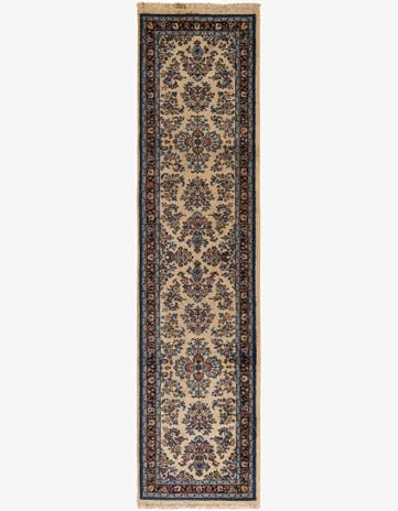 2' 6 x 9' 9 Hand Knotted Sarough Oriental Wool Runner Rug