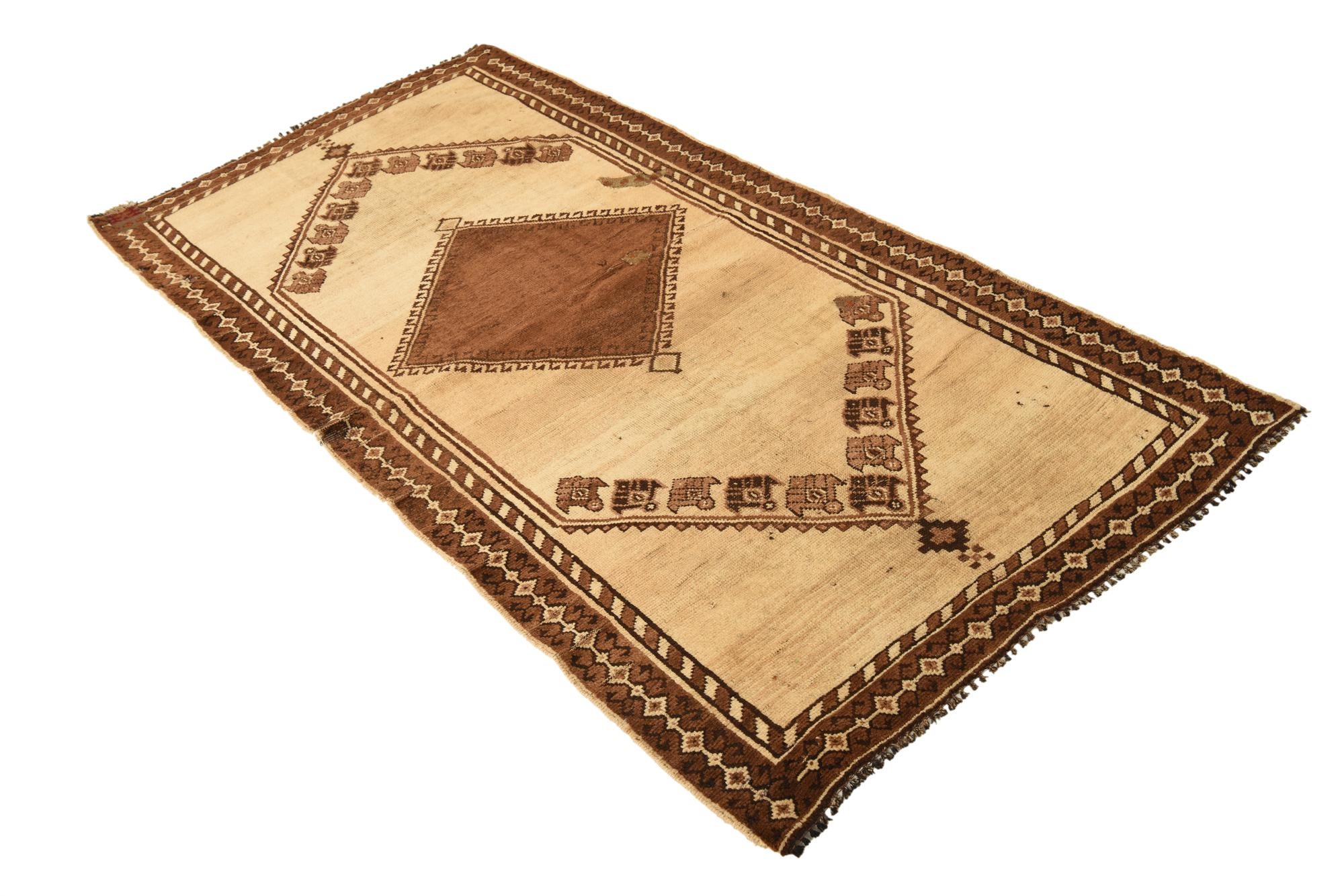 3' 4 x 6' 8 Hand Knotted Shiraz Persian Wool Runner Rug