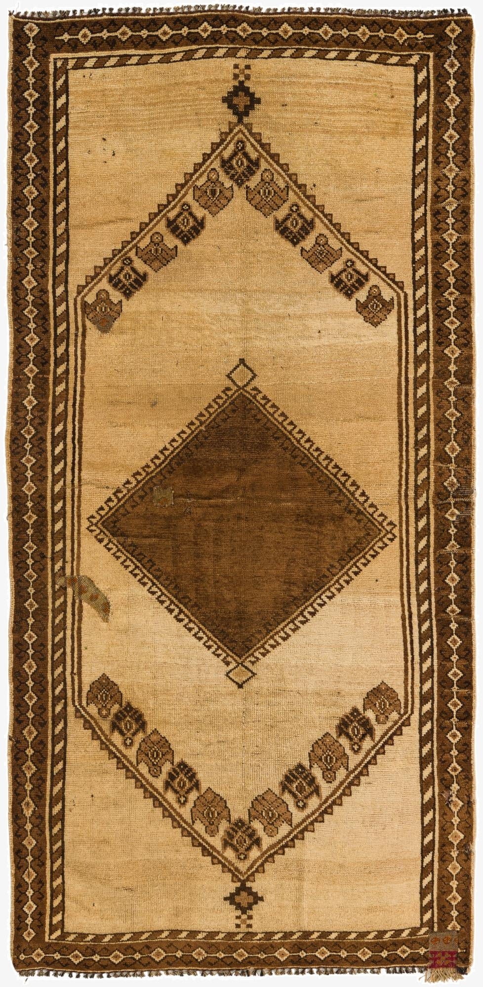 3' 4 x 6' 8  Hand Knotted Shiraz Persian Wool Runner Rug