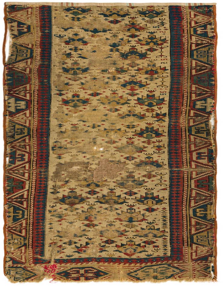 Detail image of 2' 2 x 4' 4 Hand Knotted Shirvan Persian Wool Runner Rug