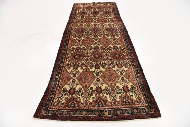 Detail image of 3' 7 x 9' 10 Hand Knotted Tafresh Persian Wool Runner Rug