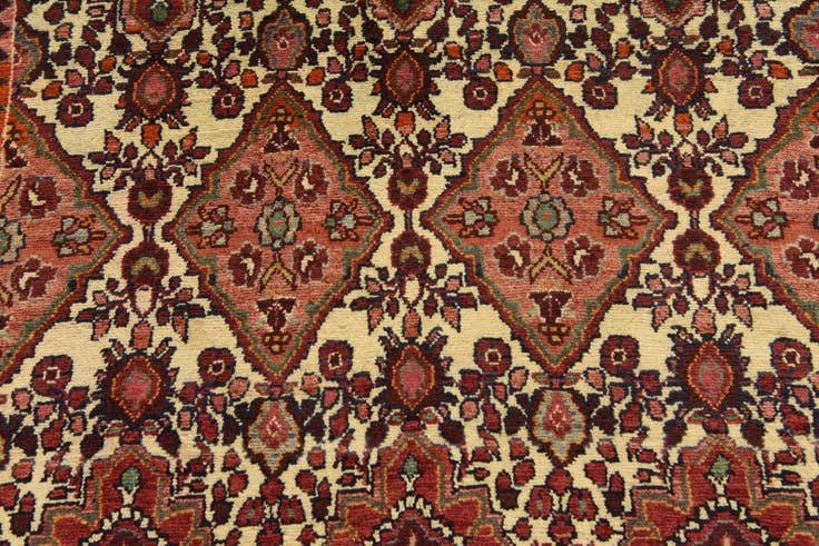 Detail image of 3' 7 x 9' 10 Hand Knotted Tafresh Persian Wool Runner Rug