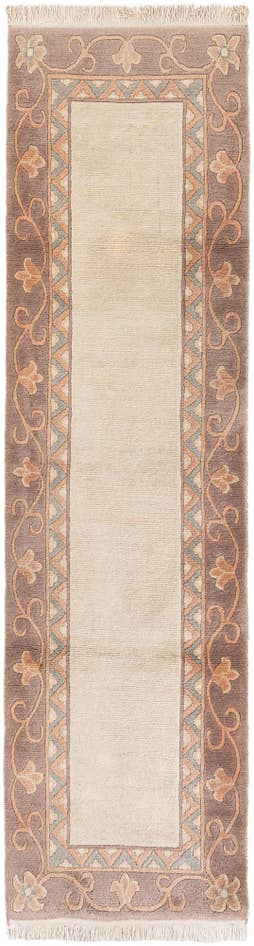 Detail image of 2' 8 x 9' 9 Hand Knotted Tibet Wool Runner Rug