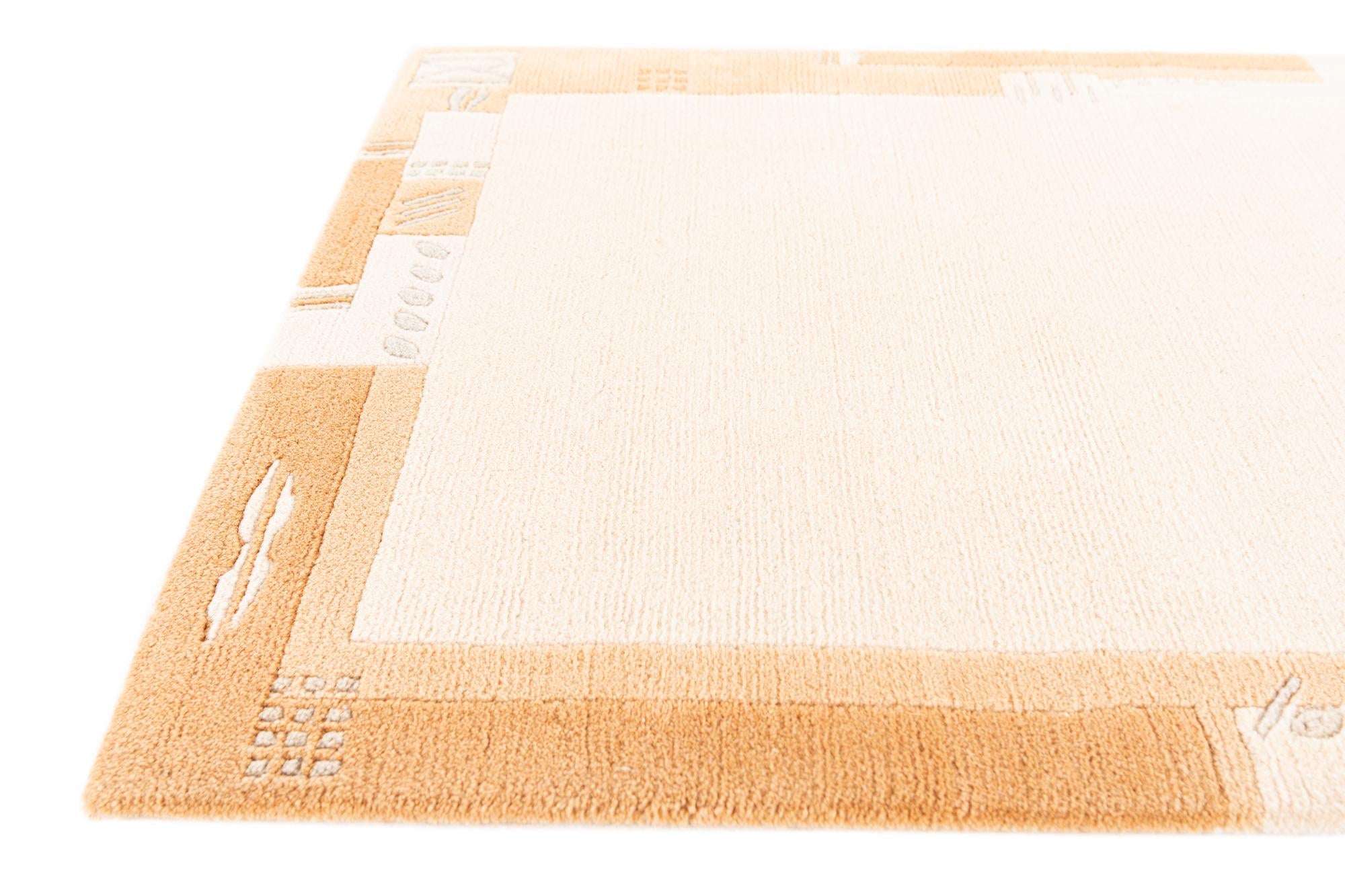 2' 9 x 6' 6 Hand Knotted Tibet Wool Runner Rug