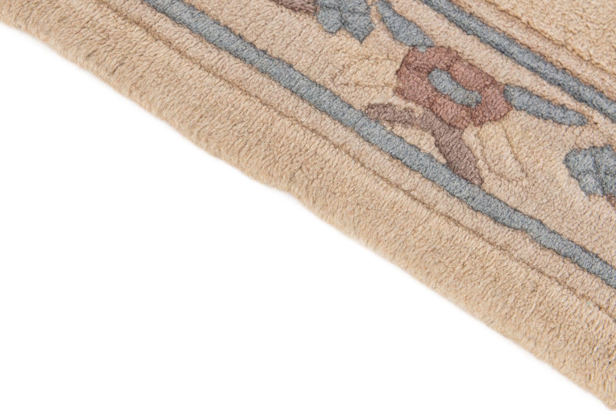 2' 4 x 11' 4 Hand Knotted Tibet Wool Runner Rug