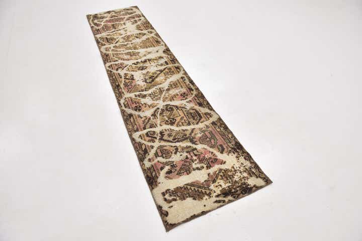 2' 2 x 9' 2 Hand Knotted Ultra Vintage Persian Wool Runner Rug
