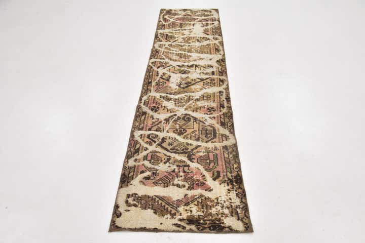 2' 2 x 9' 2 Hand Knotted Ultra Vintage Persian Wool Runner Rug