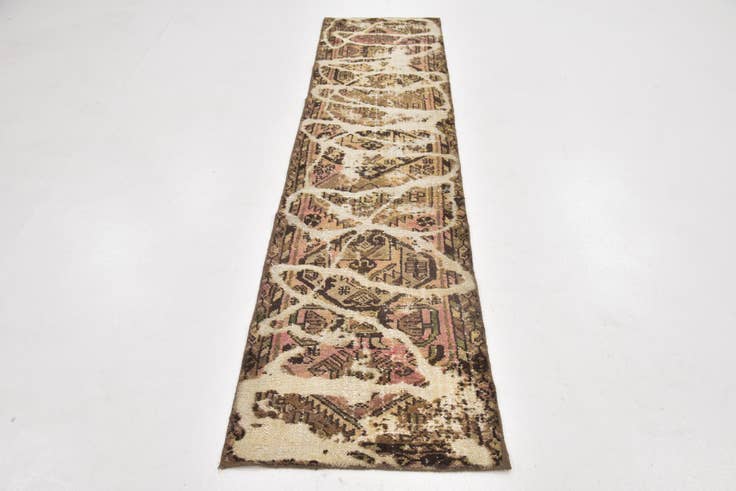 Detail image of 2' 2 x 9' 2 Hand Knotted Ultra Vintage Persian Wool Runner Rug