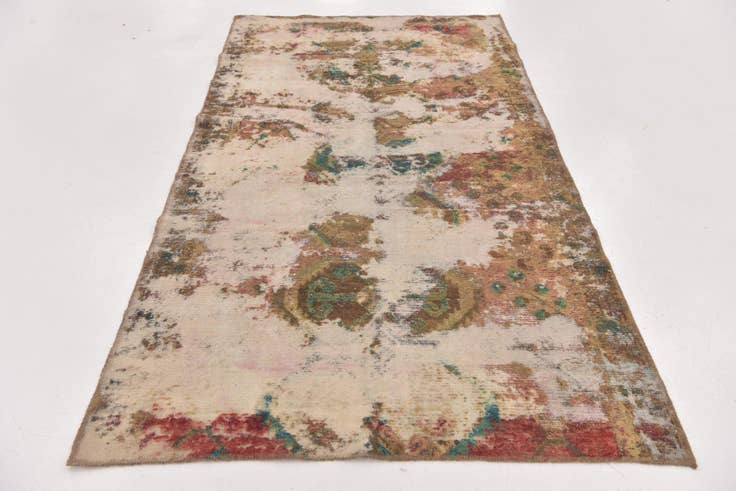 Detail image of 4' x 8' Hand Knotted Ultra Vintage Persian Wool Runner Rug