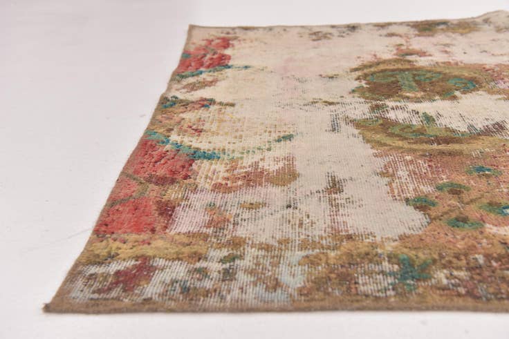 Detail image of 4' x 8' Hand Knotted Ultra Vintage Persian Wool Runner Rug
