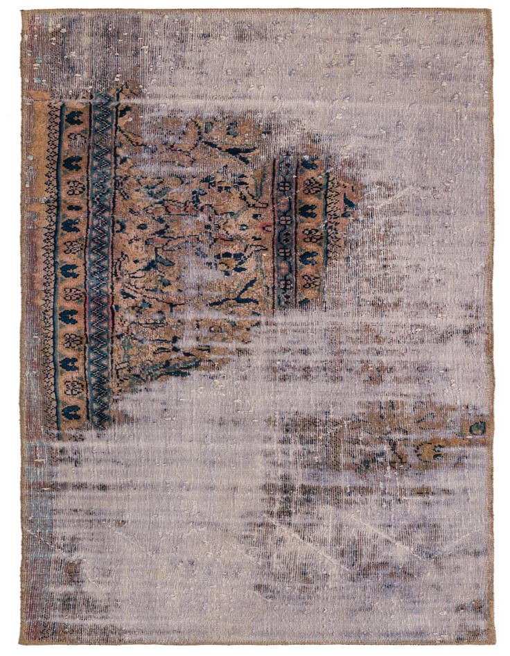 Detail image of 2' 8 x 5' 9 Hand Knotted Ultra Vintage Persian Wool Runner Rug