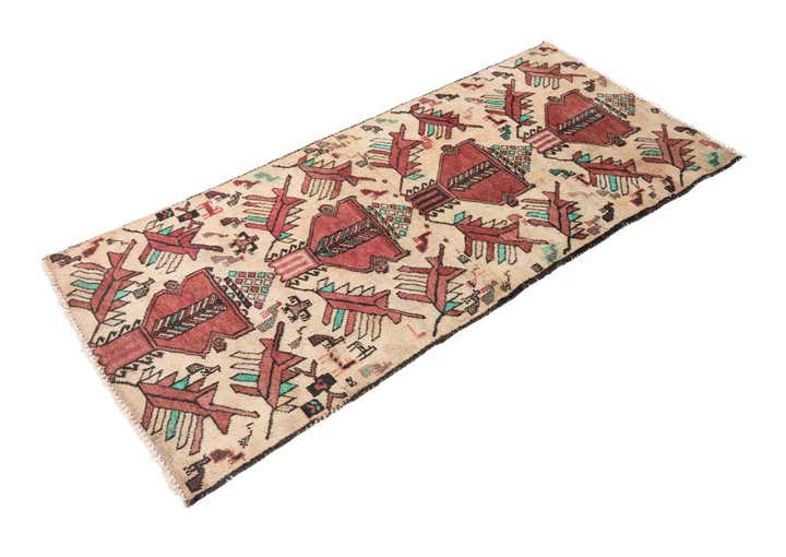 2' 4 x 5' 2 Hand Knotted Ultra Vintage Persian Wool Runner Rug