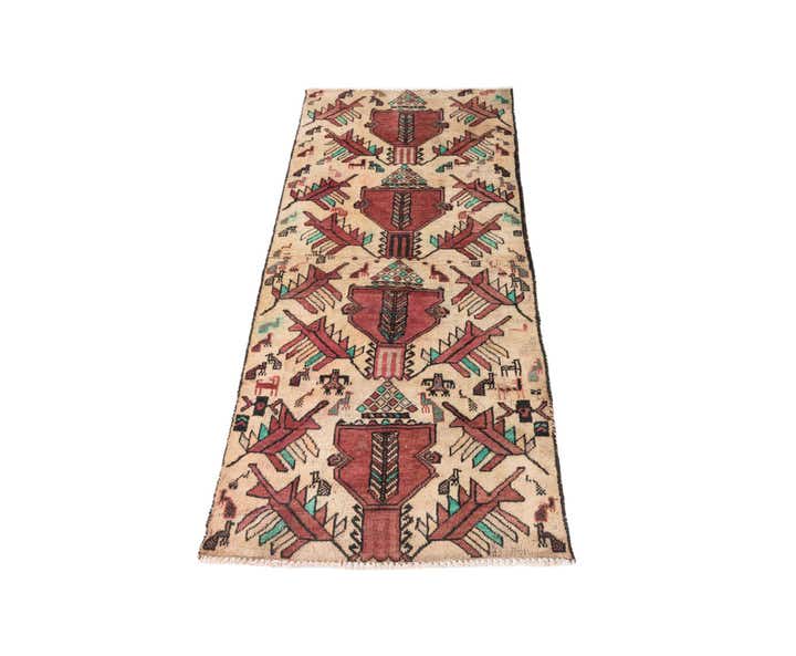 2' 4 x 5' 2 Hand Knotted Ultra Vintage Persian Wool Runner Rug