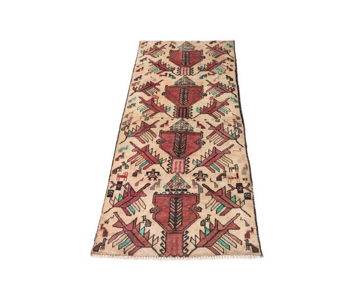 Detail image of 2' 4 x 5' 2 Hand Knotted Ultra Vintage Persian Wool Runner Rug