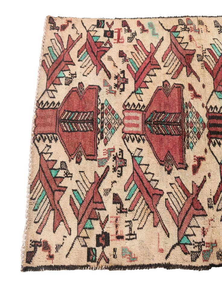 Detail image of 2' 4 x 5' 2  Hand Knotted Ultra Vintage Persian Wool Runner Rug